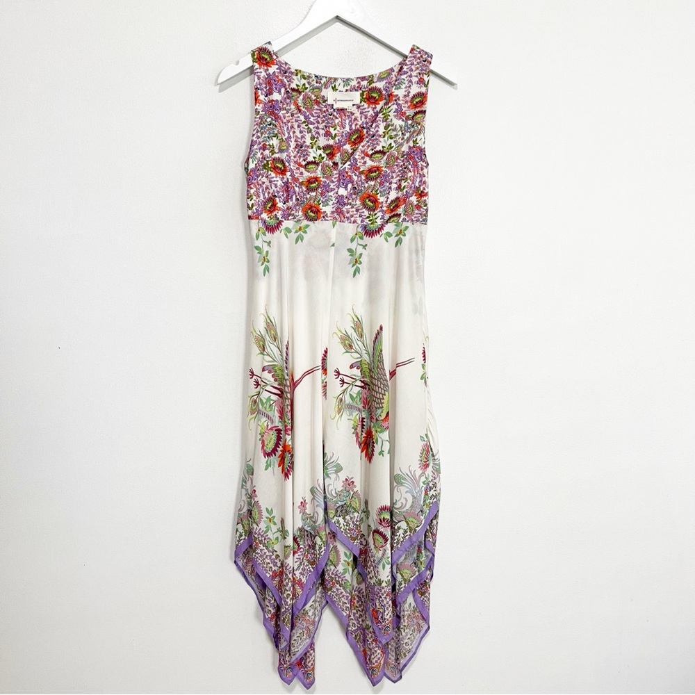 BOGO! Anthropologie Analise Floral Midi Dress Cream Size 2 - Picture 4 of 12